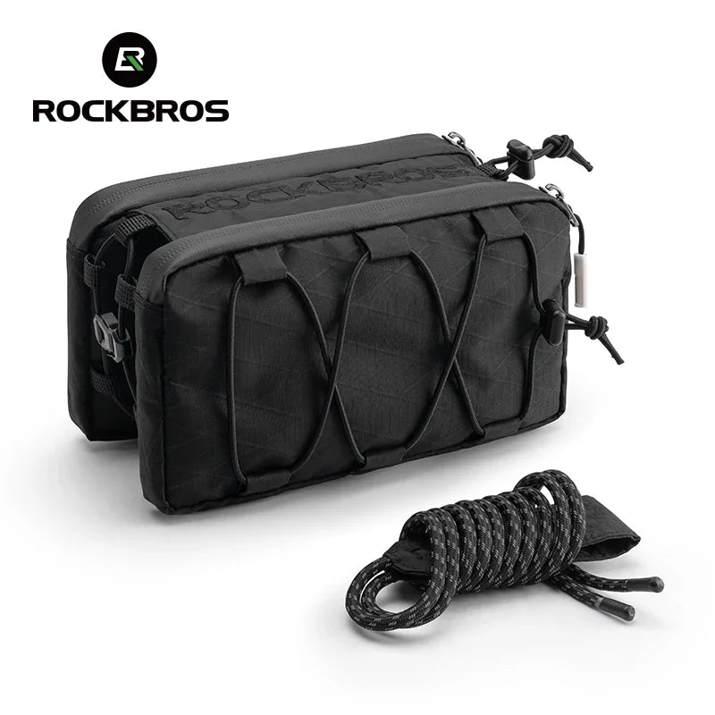 ROCKBROS Bicycle Bag Cycling Top Front Tube Frame Bag Easy Install 1L Large Capacity Storage Bike Bag MTB Road Cycling Accessory