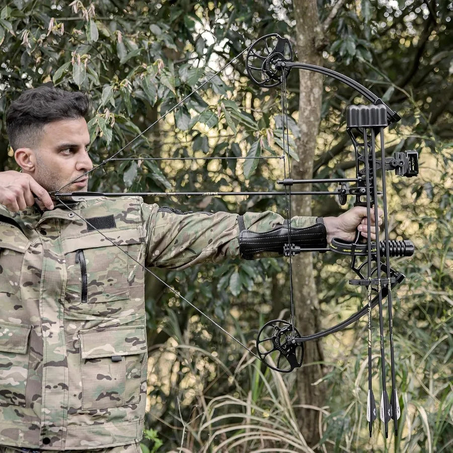 Lanneret Compound Bow and Archery Sets - Right Hand Archery Compound Bows 0-70 lbs Draw Weight Adjustable for Adults and Beginn