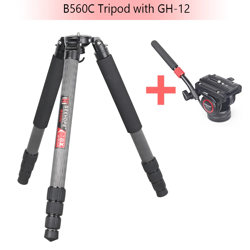 GEEHOPE B560C Professional Heavy Camera Tripod 40mm Tube 30kg Maxload Bowl Tripod Super Stable Top Bird Watching Camera Bracket