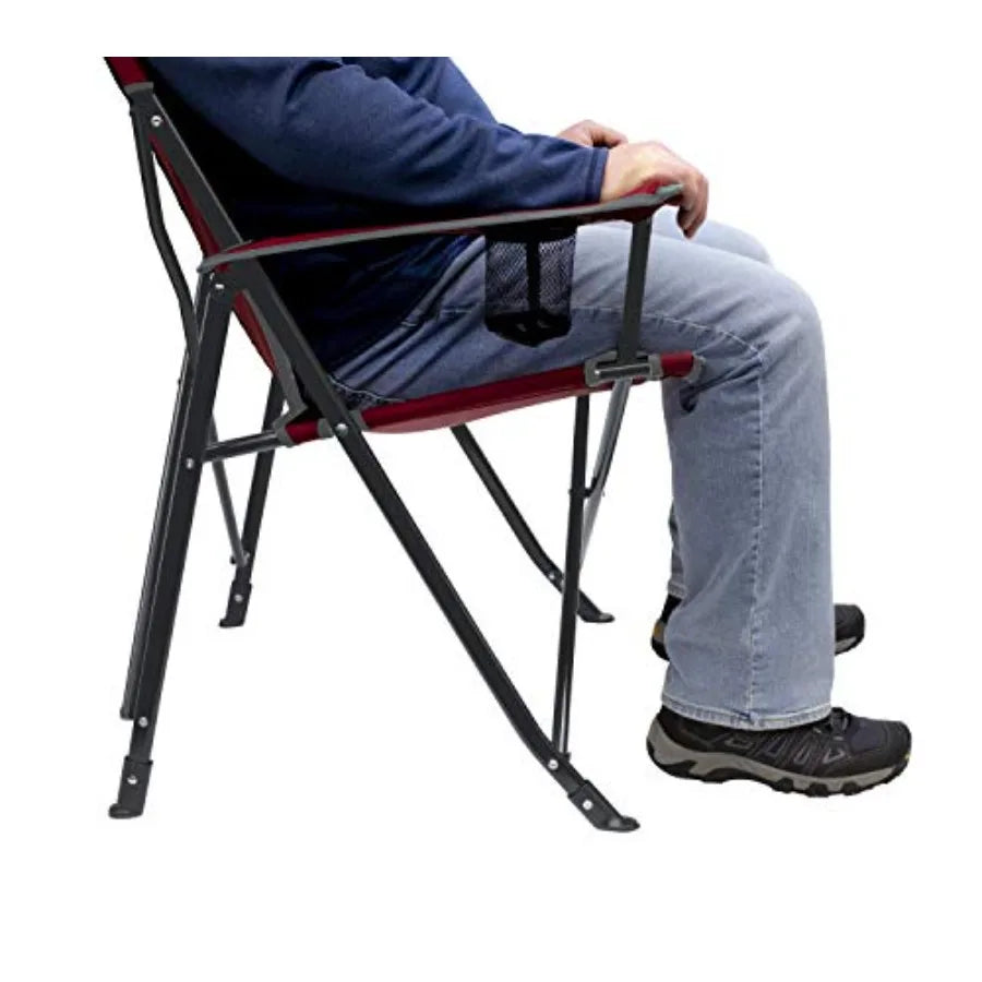 Sunshade Comfort Pro Chair Cinnamon Red Outdoor Patio Lounge Chair with Sun Protection and Breathable Fabric in Warm Cinnamon R