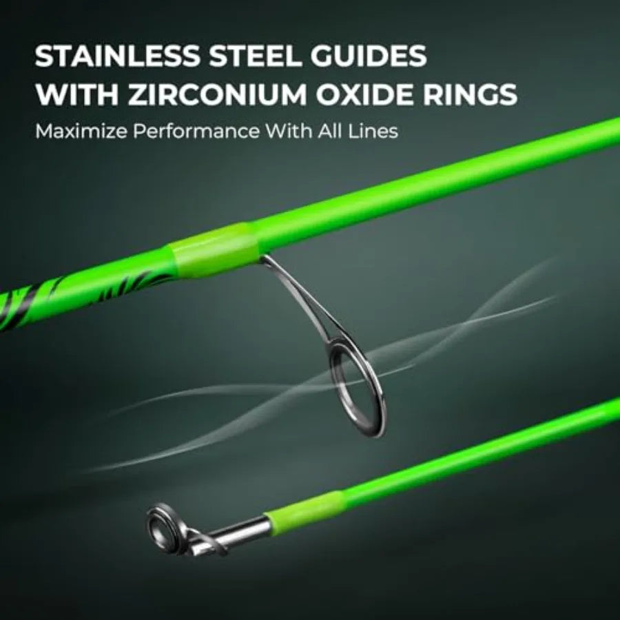 Zephyr Dual-tip Fishing Rod Reel Combo Dual Tips Section for Different Powers IM6 Graphite 2Pc Blanks KastFlex Technology Rubbe