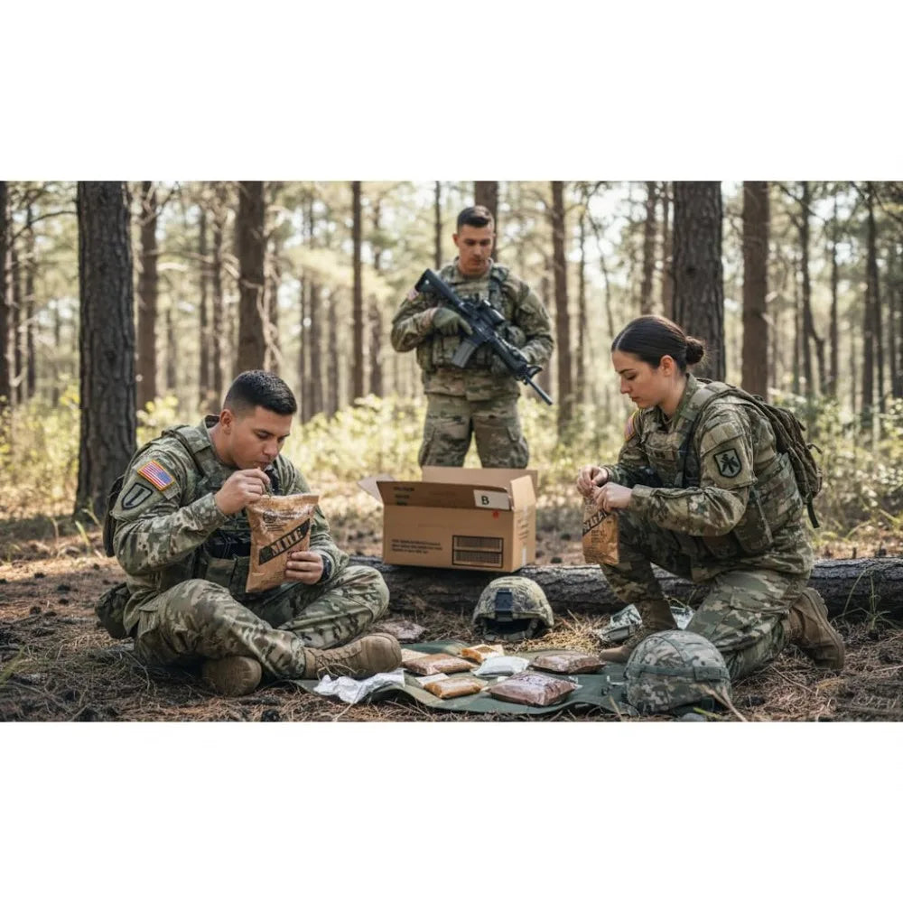 U.S. Military Surplus MRE Meals Ready to Eat Case of 12 Emergency Rations with Flameless Heater Long Shelf Life Food
