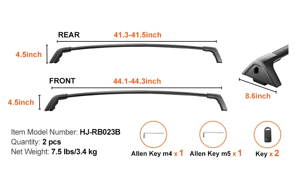 SucceBuy Roof Rack Cross Bars Compatible with Toyota RAV4 2019-2023 160lbs Load Capacity Aluminum Anti-Rust Crossbars with Locks
