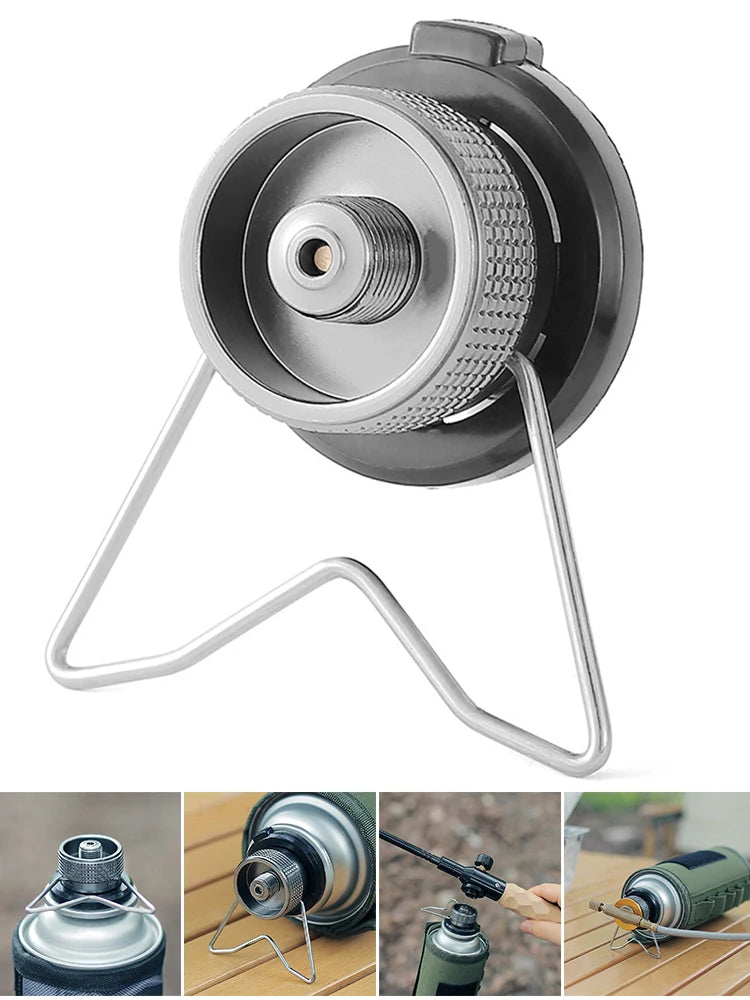 Portable Gas Stove Adapter Aluminum Alloy Camping Gas Converter Lightweight Gas Tank Adapter Compact for Outdoor Cooking