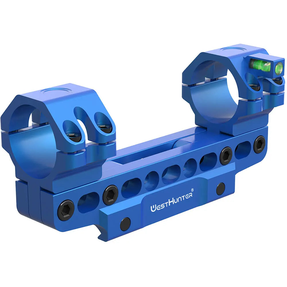 WestHunter 100 MOA Compensation Picatinny Scope Mounts 133mm-163mm Adjustable Length Scope Rings with Bubble Level for Hunting