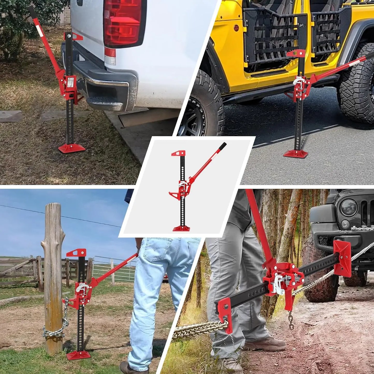 33" Farm Jack 3 Ton Heavy Duty - 7000LB Capacity, Ratcheting Lift 5.12-25.39", Hi Lift Jack Off Road for Truck SUV Tractor
