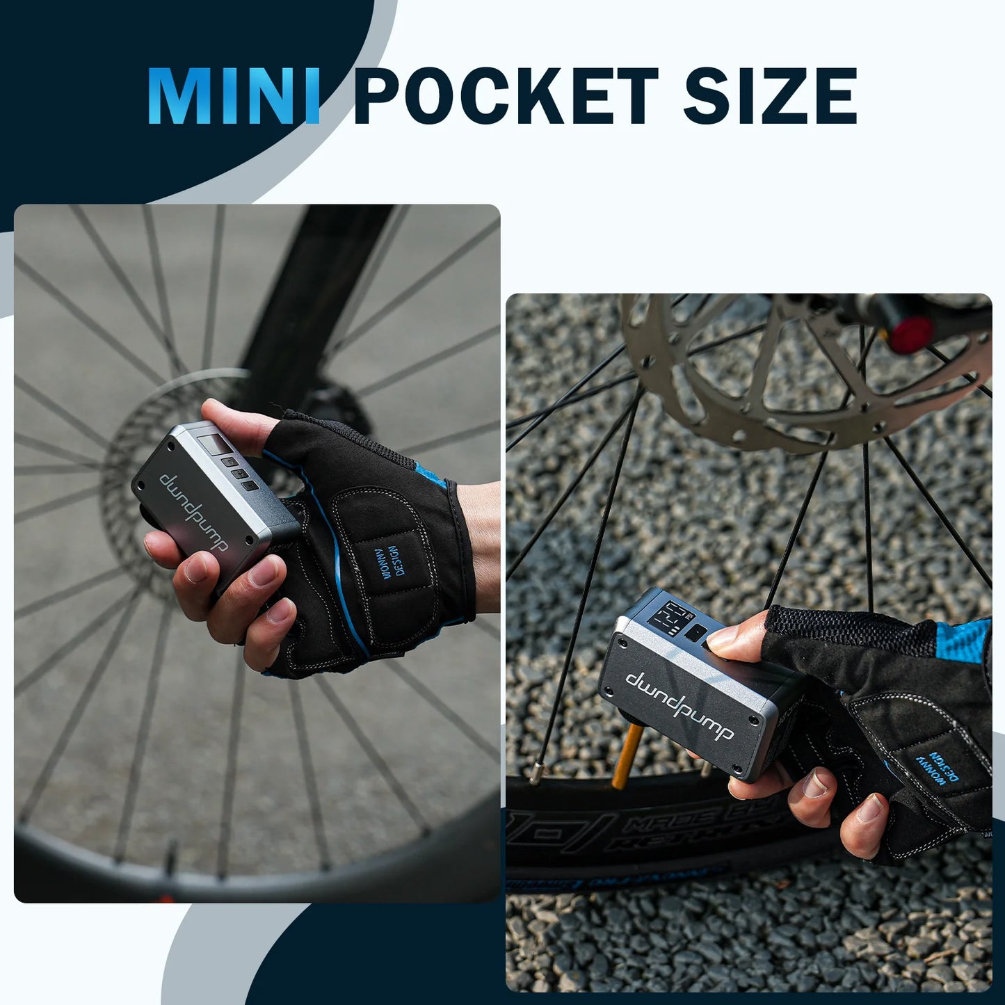 dwndpump DP5 PRO Electric Mini Bike Pump 120PSI Max with 420mAh Rechargeable Battery LED Display Smart Bicycle Tier Inflator