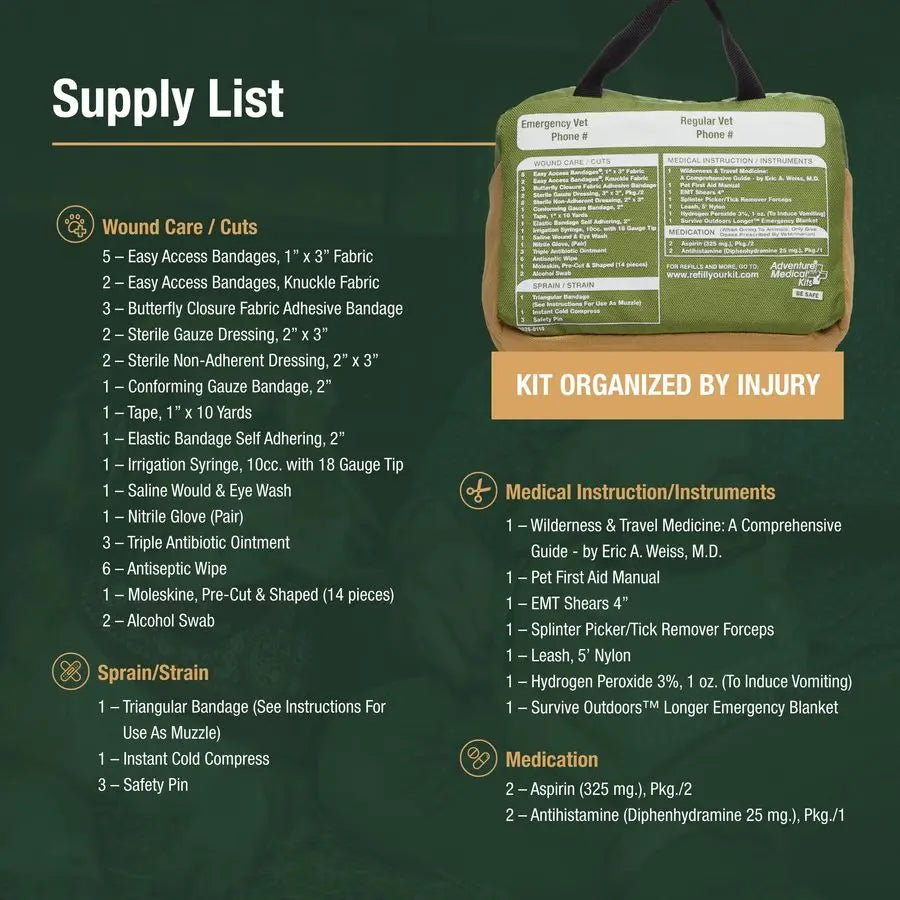 Me amp My Dog Medical Kit Human amp Canine First Aid Essentials Includes Cold Pack, SOL Emergency Blanket, Splinter Picker amp M