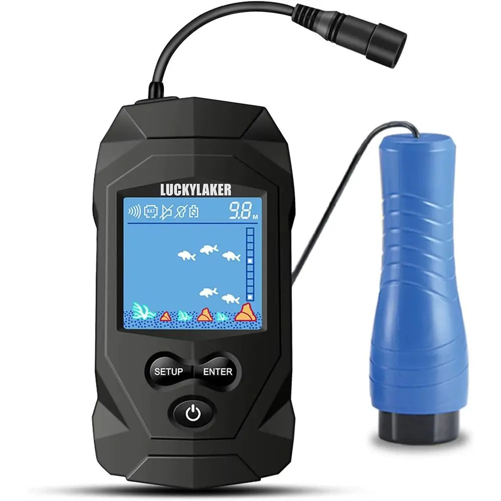 Depth Handheld Fish Finder Display Boat Ice Fishing Finder Sonar Portable Wired Fish Finders Transducer LCD Monitor