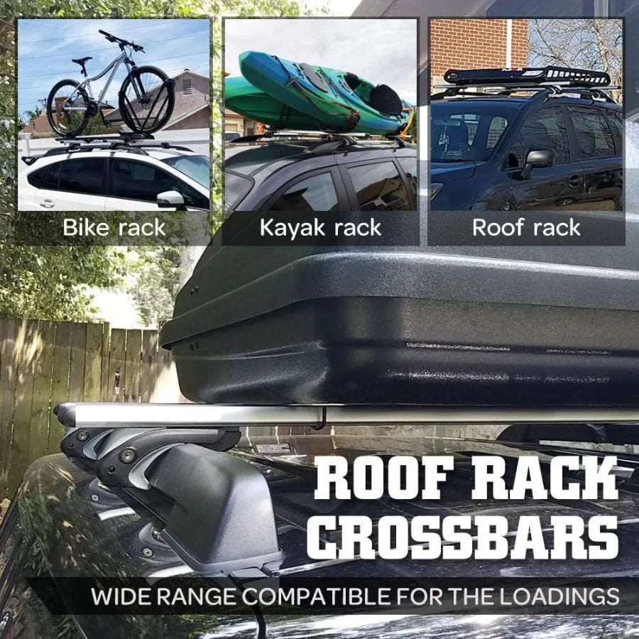 Aluminum Universal 56'' Roof Rack Cross Bars Existing Raised Side Rail with Gap 200 lbs Load Capacity