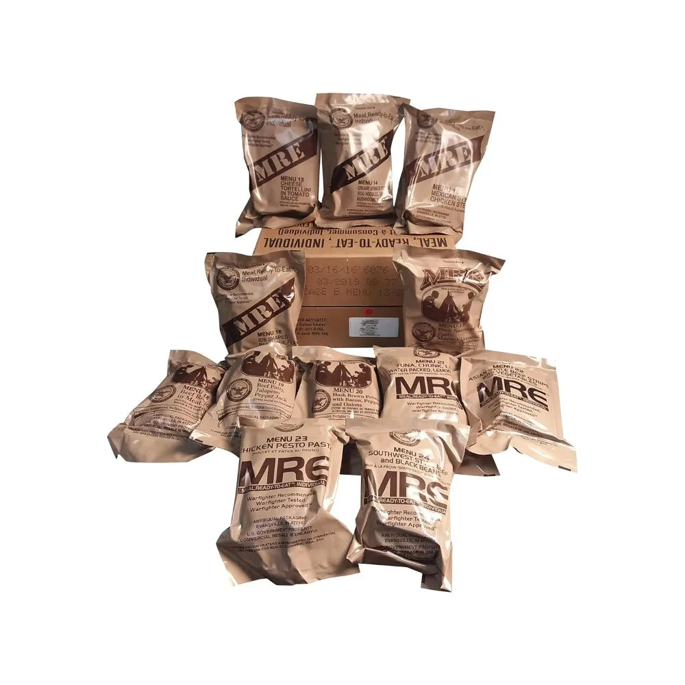2026 US Military Surplus MRE Meals Ready to Eat Case with Heater Emergency Food Ration Bulk Supply for Camping Outdoor