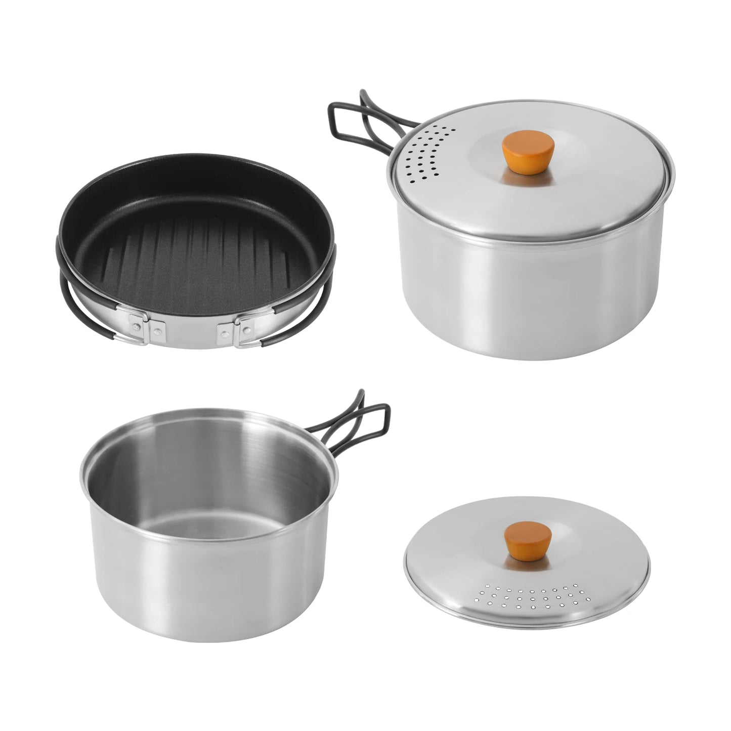 Camping Cookware Set Camping Cooking Set Stainless Steel Camping Pots and Pans