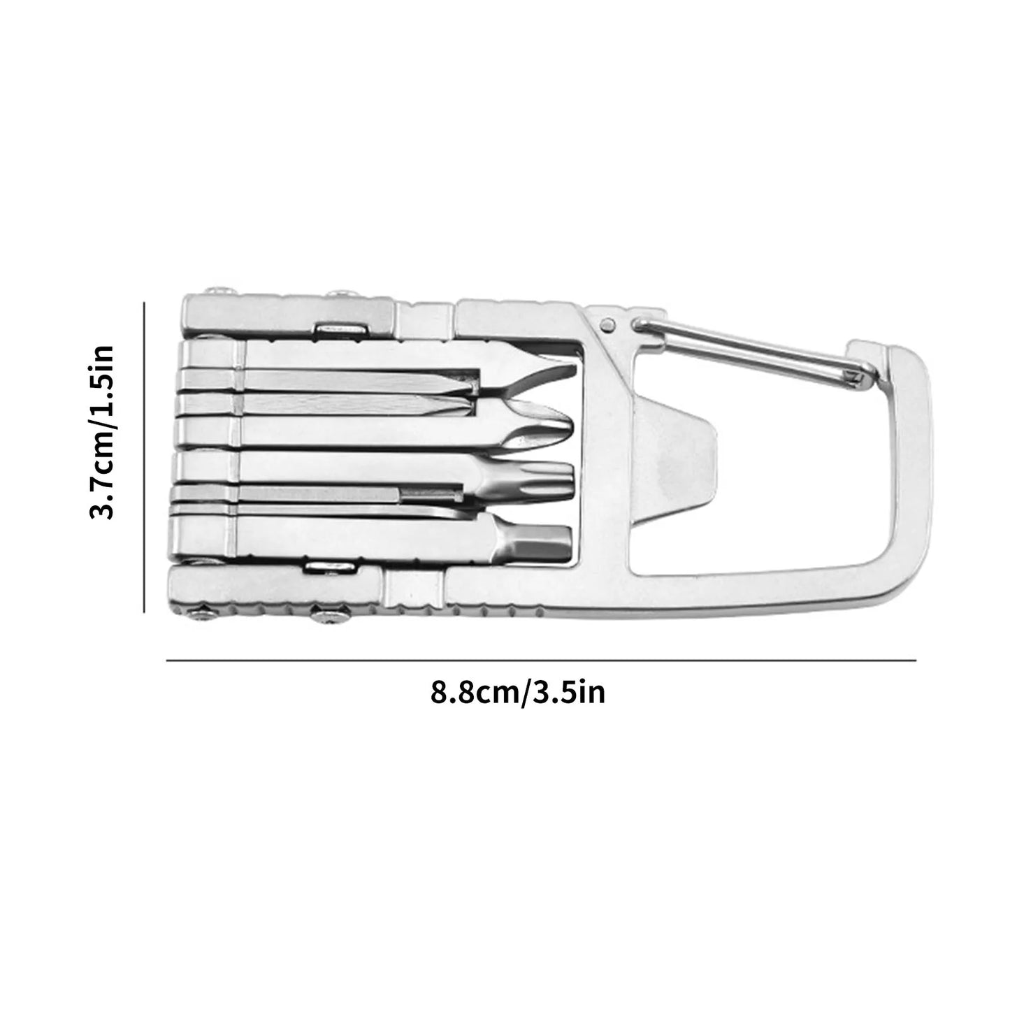 Keychain Bottle Opener Rust Prevention Multitool Multi Functional Portable Stainless Steel 12 in 1 for Home Repair