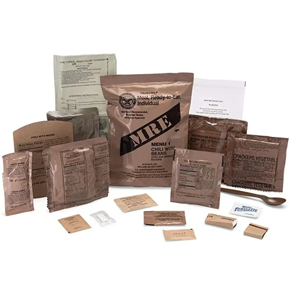 24-Count Military-Grade MRE Meal Kits, 2021 A+B Case Variety, Menus 1-24