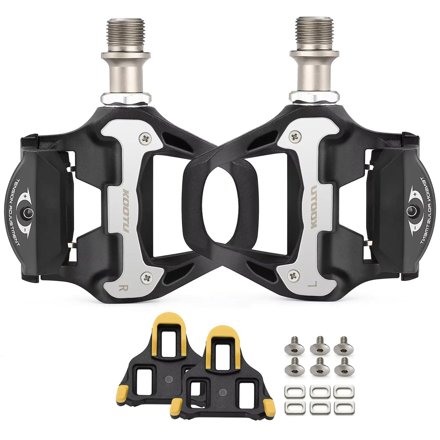 Carbon Fiber Clip-On Pedals With Sealed Bearings And Cleats For KEO And Shimano SPD System Lock Pedals Road Bike Clipless Pedals
