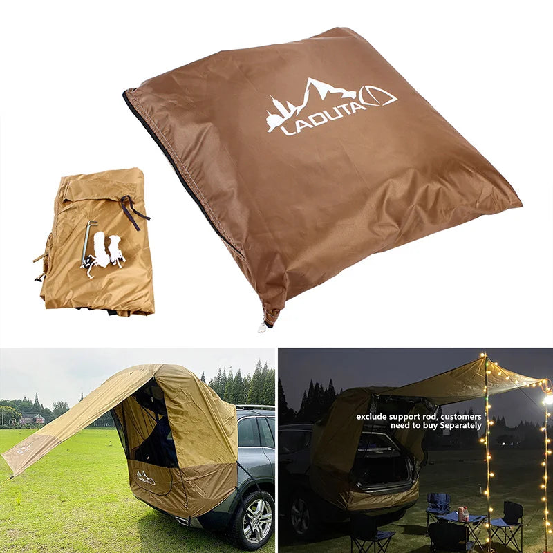 Portable Car Shelter Shade Tent Outdoor Camping Luxury Tent For Suv RV Automobile Side Roof Top Waterproof Rainproof Canopy 