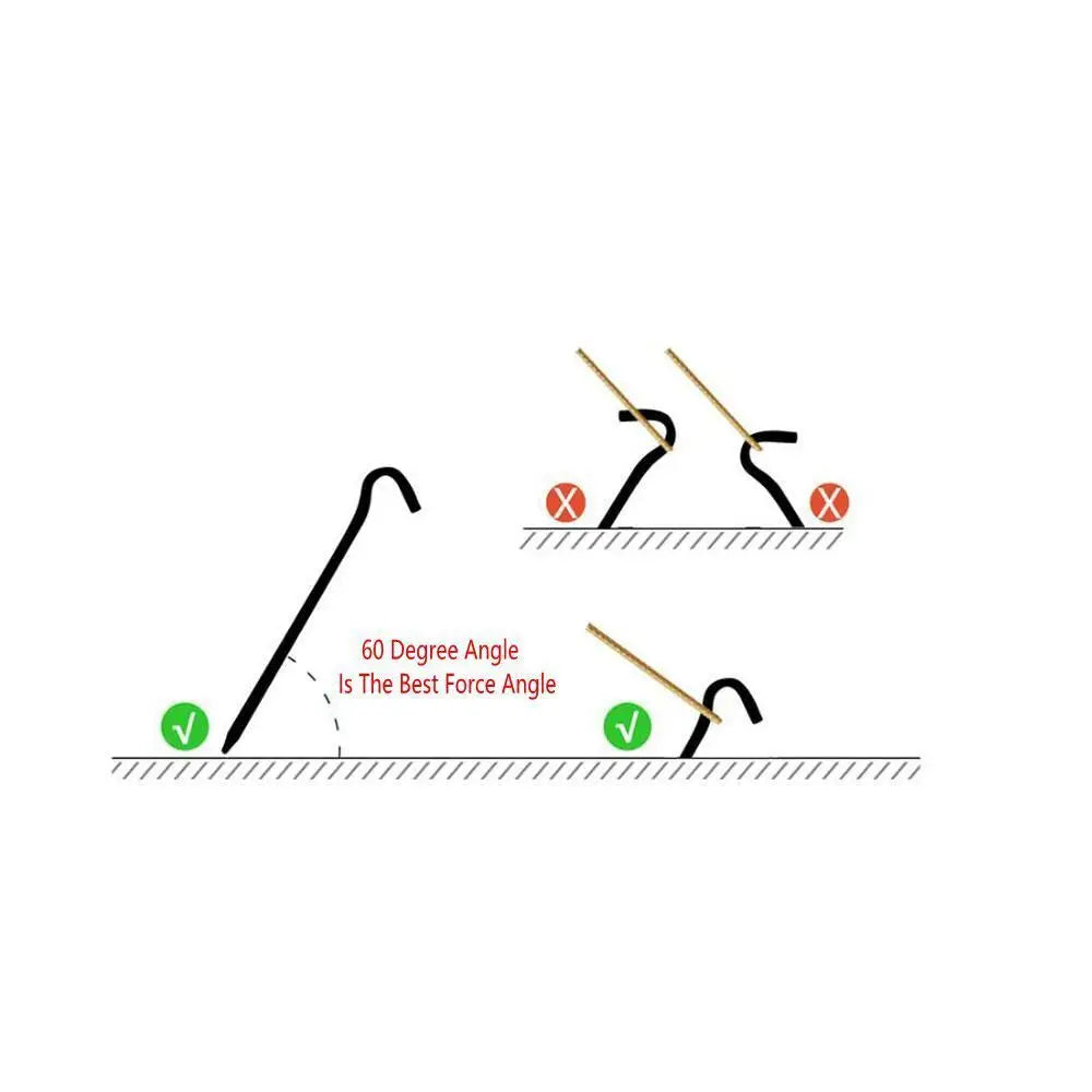 Tent Pegs 6.5in Metal Chromed 10 Pieces Ground Stakes Nail Pins Camping Hiking