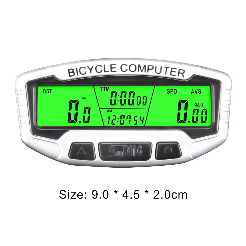 Bicycle Digital LCD Wired Computer Speedometer Biking Portable Bike Backlight Code Table Dustproof Cycling Parts for SUNDING