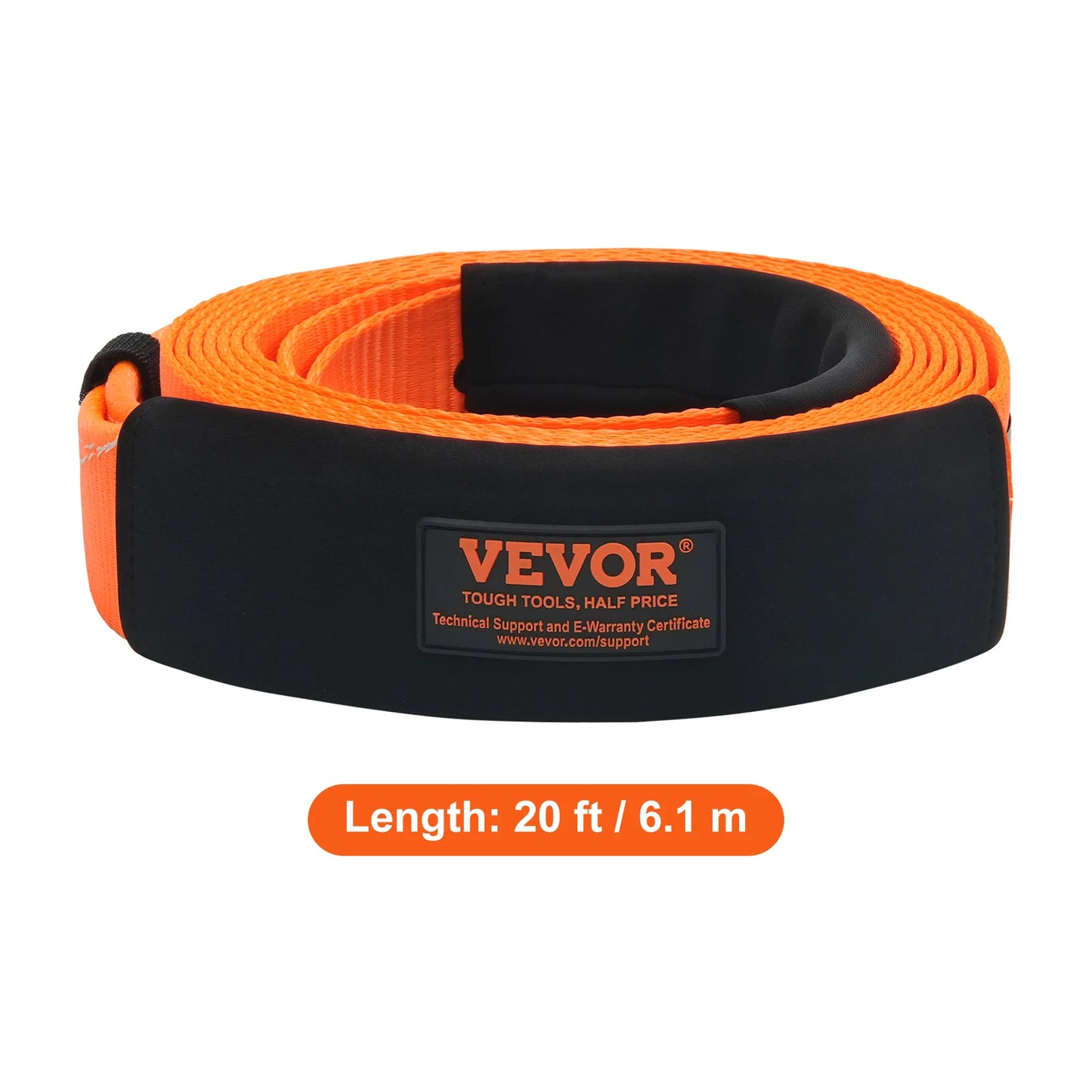 SucceBuy 20/30ft Car Tow Cable Trailer Towing Pull Rope 2/3/4in Winch Line Extension Strap for Van Road Recovery Car Accessories