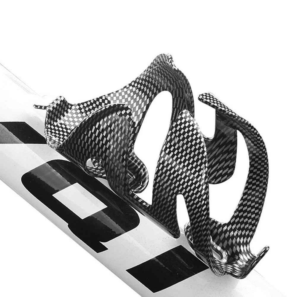 Bike Water Bottle Cage Holder + 2 Screws Cycling Accessory Carbon Fiber Texture Biking Portable Dustproof Cycling Parts