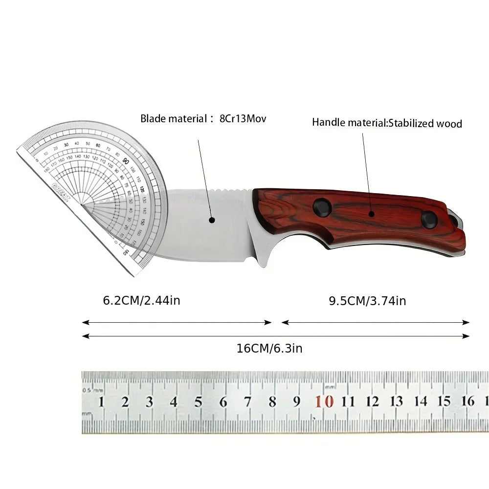 BM 15017 Fixed Blade Knife Drop Point Wood Handles Camping Hunting Self-defense Tactical Multitool Hand Knife Hiking with Sheath