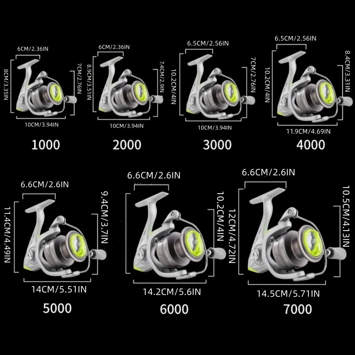 W2 Spinning Reel - 7+1 Bearings, 5.2 Gear Ratio, Precision Spinning Reel, Freshwater & Saltwater Universal, Ultra-Smooth