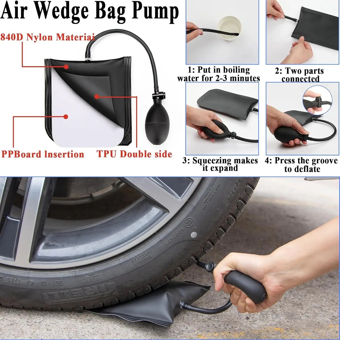 Car Emergency Roadside Kit with Scissor Jack, Air Compressor, Jumper Cables, and Safety Pump for Vehicle Assistance
