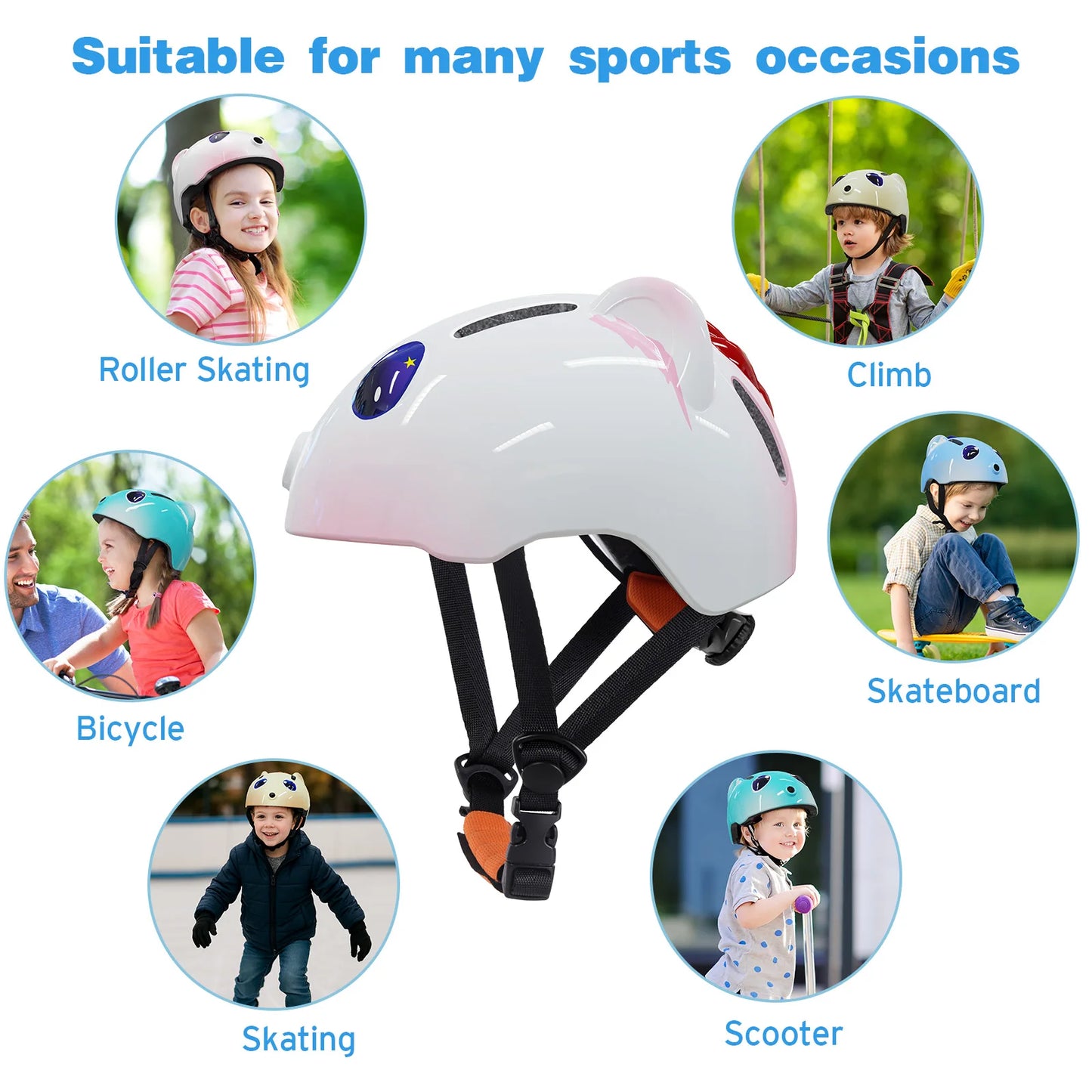 Toddler Kids Bike Helmet,3D Children Bicycle Helmet for Boys and Girls,Adjustable Lightweight Helmet,Age 3-10 for Bicycle Helmet