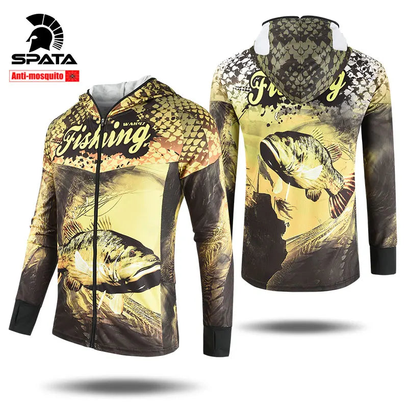 New SPATA Professional Anti-mosquito Fishing Shirts Sun Protection Anti-uv Long-sleeve Fishing Jerseys Clothing Fishing Clothes