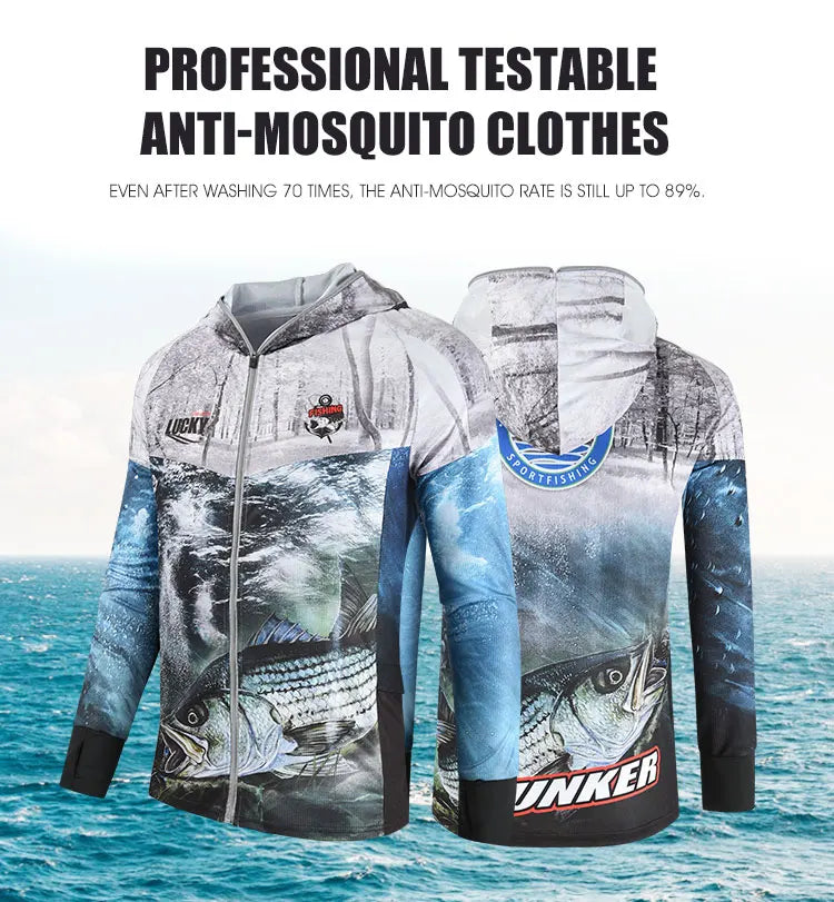 New SPATA Professional Anti-mosquito Fishing Shirts Sun Protection Anti-uv Long-sleeve Fishing Jerseys Clothing Fishing Clothes