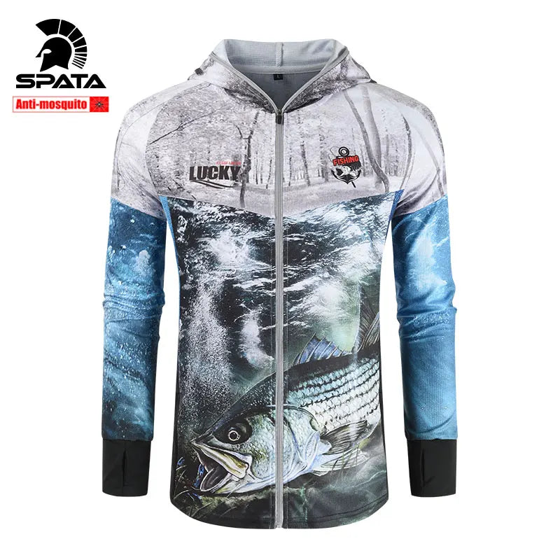 New SPATA Professional Anti-mosquito Fishing Shirts Sun Protection Anti-uv Long-sleeve Fishing Jerseys Clothing Fishing Clothes