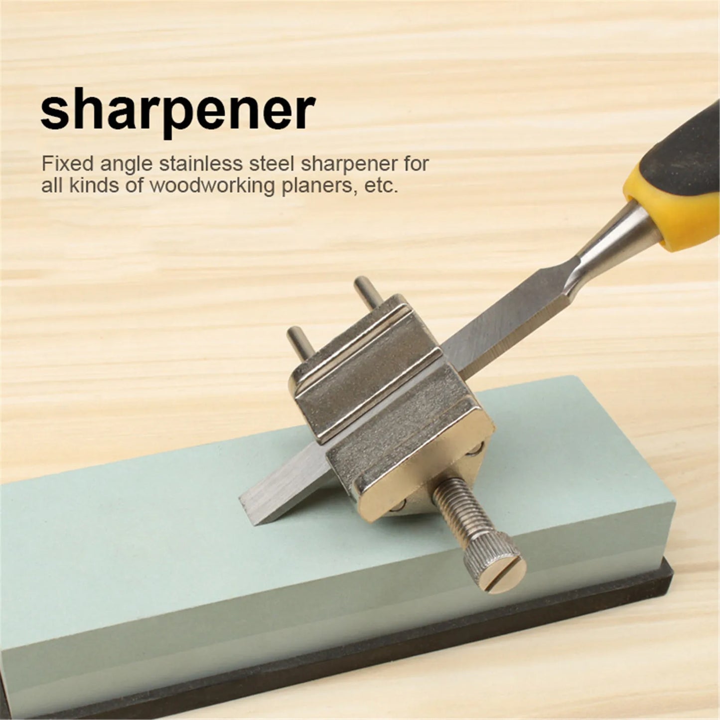 Chisel Sharpener Fixed Angle Honing Guide Stainless Steel Brass Roller For Blade Flat Chisel Edge Sharpen Kitchen Tool