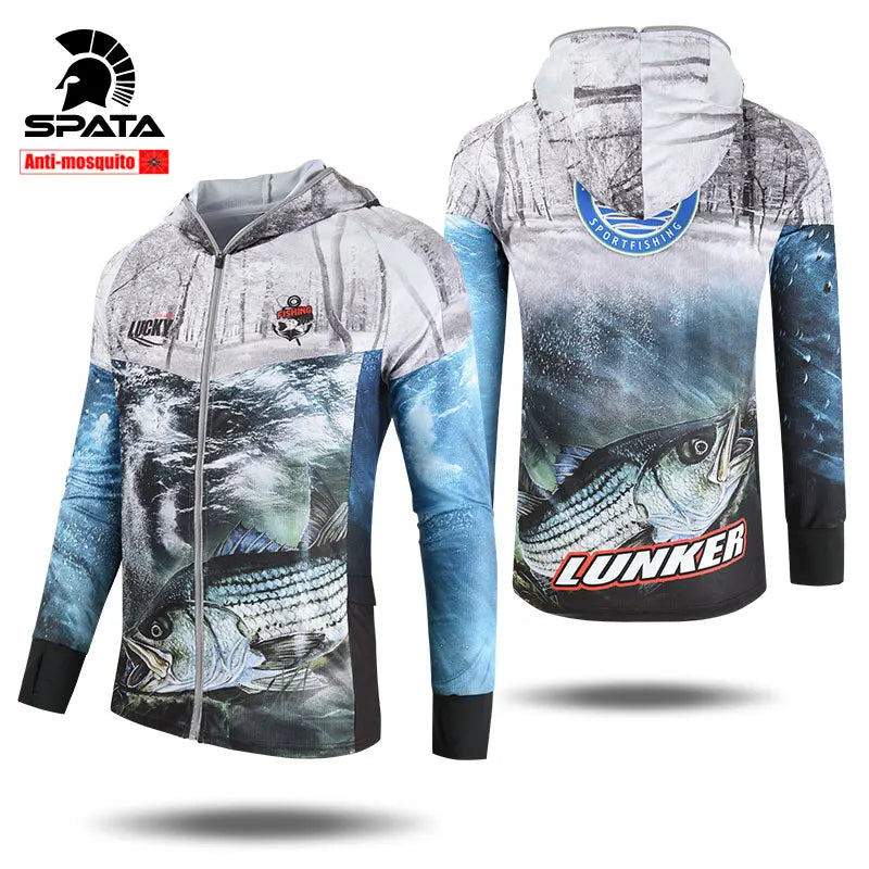 New SPATA Professional Anti-mosquito Fishing Shirts Sun Protection Anti-uv Long-sleeve Fishing Jerseys Clothing Fishing Clothes