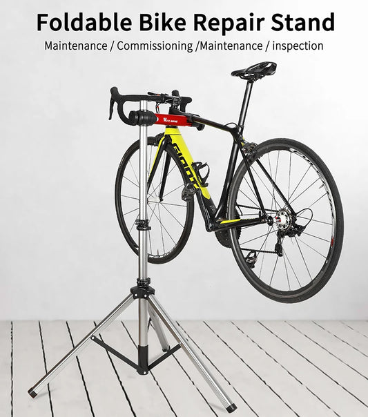 WEST BIKING Portable Bike Repair Stand Aluminum Alloy MTB Road Bicycle Repair Workstand Adjustable Storage Display Stand