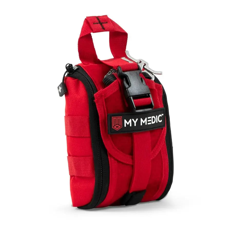 TFAK Ifak Trauma Kit with Tourniquet HSA FSA Approved Over 35 Essential Life Saving First Aid Items for Car or Travel Red