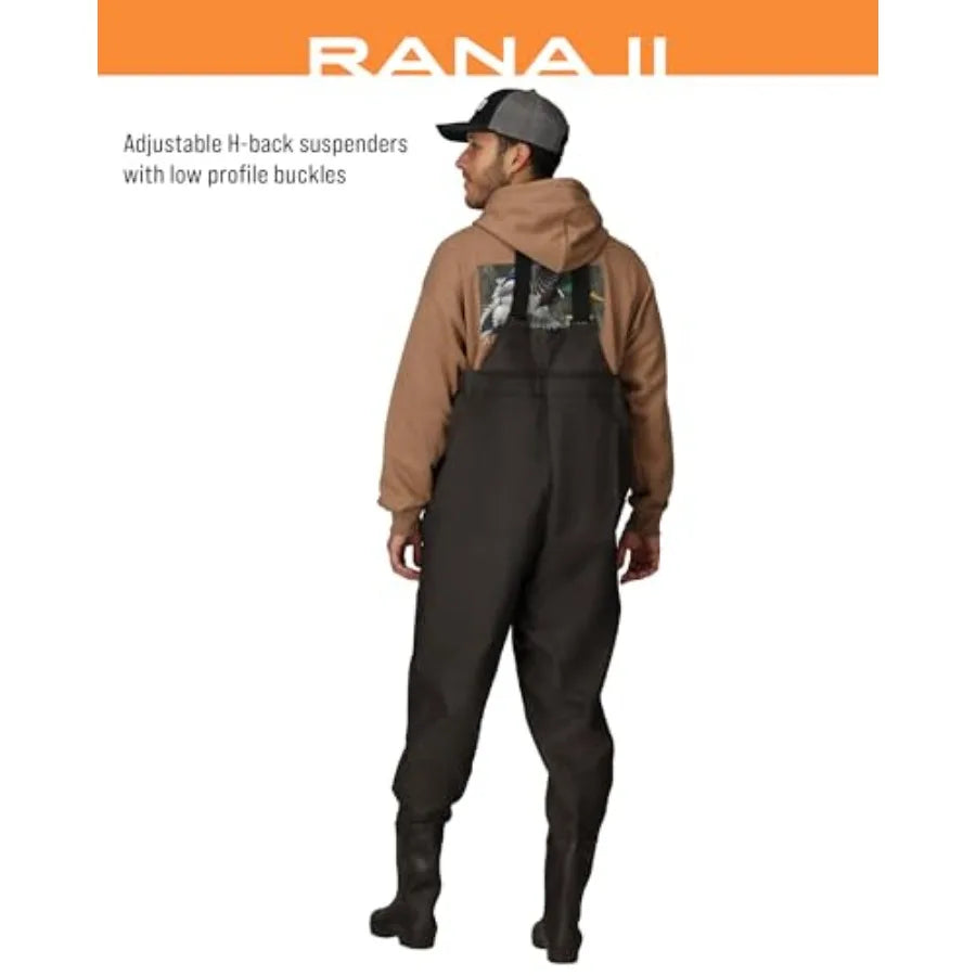 Men's Rana II PVC Waterproof Fishing Boot Feet Chest Wader for Fishing in Black with Durable Material and Enhanced Grip