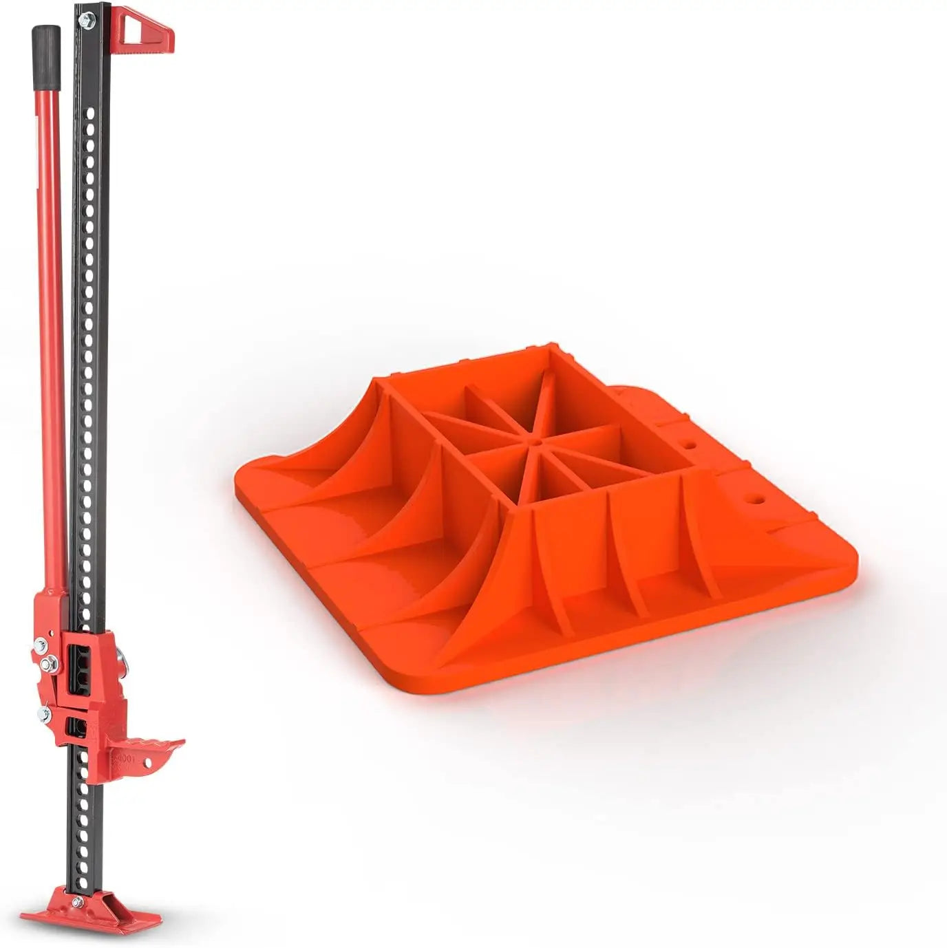 48" Heavy Duty High Lift Farm Jack with Base Plate, 3 Ton Capacity for Offroad Recovery on Trucks & SUVs