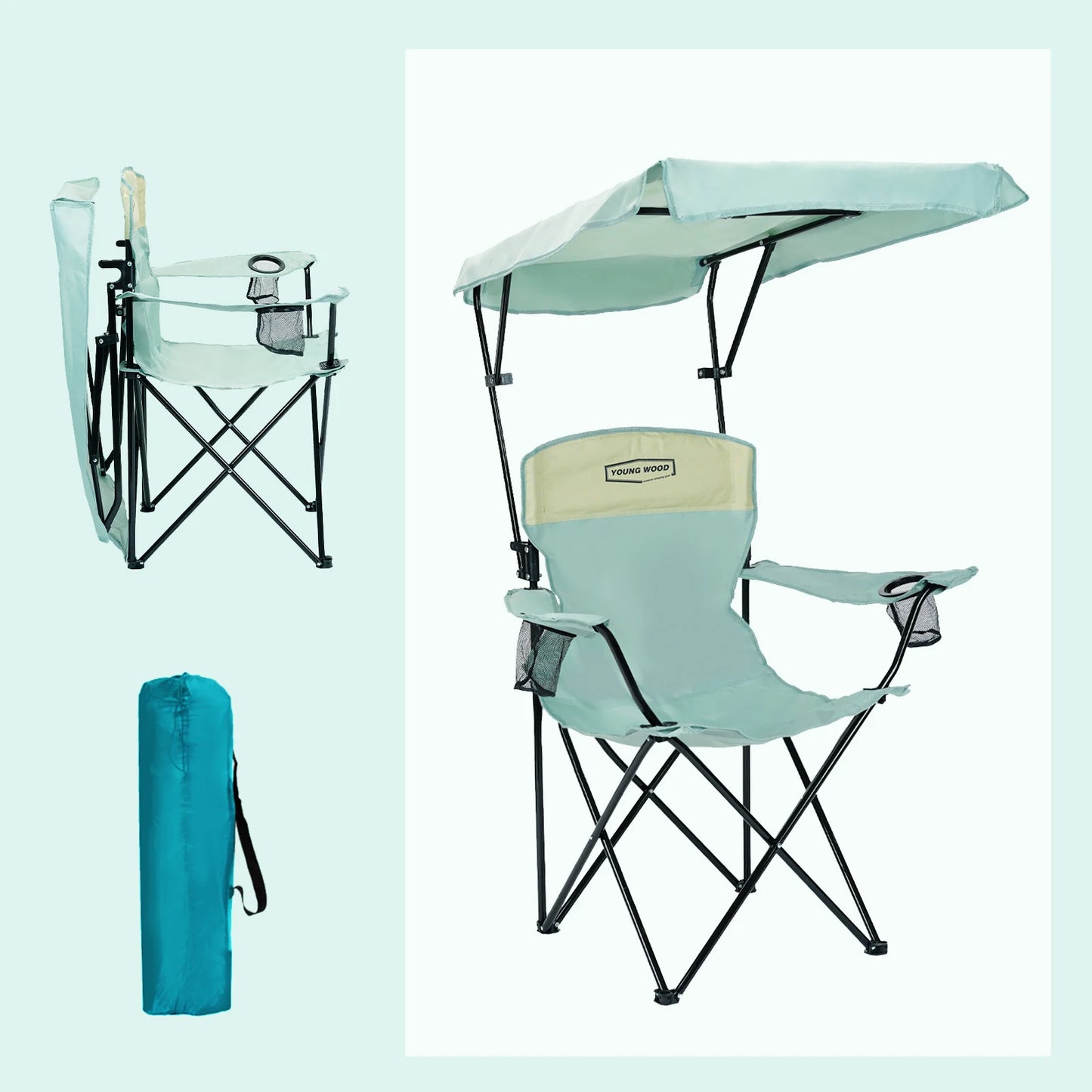 YoungWood Lightweight Travel Chair Portable Folding Camping Chair With Armrests Aluminum Alloy Fishing Chair Outdoor Furniture