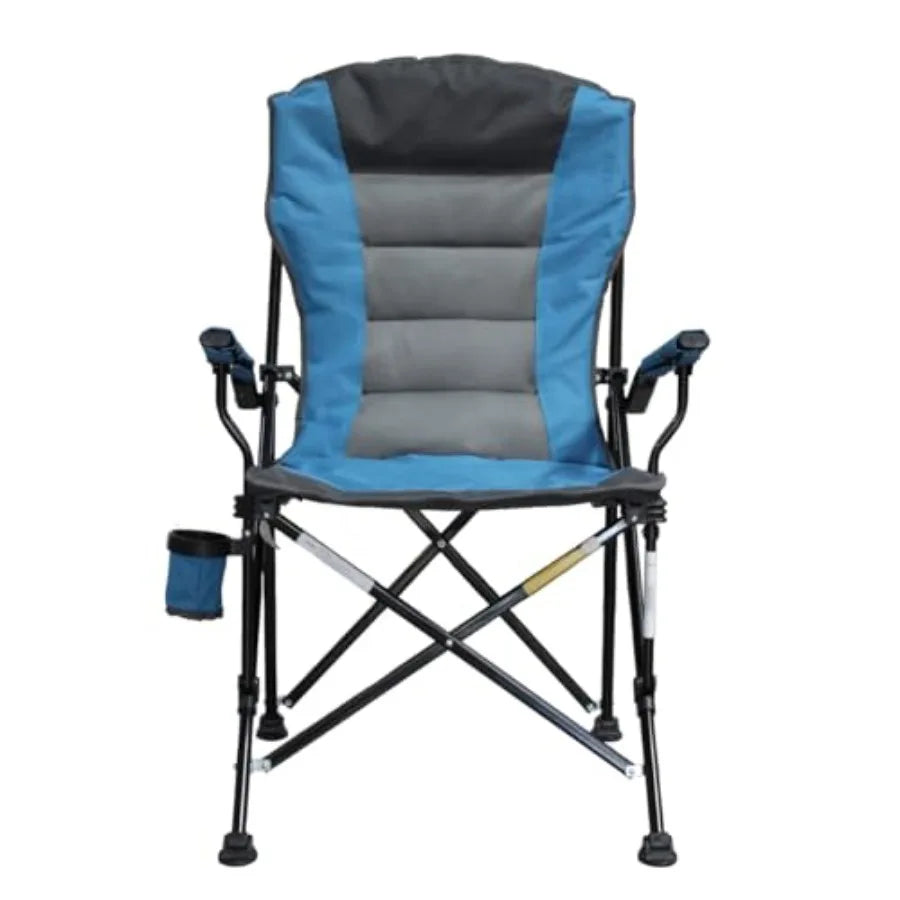 Portable Outdoor Camping Chair with Padded Seat and High Backrest Extra Wide Backrest and Armrests Cup Holder Foldable Design D