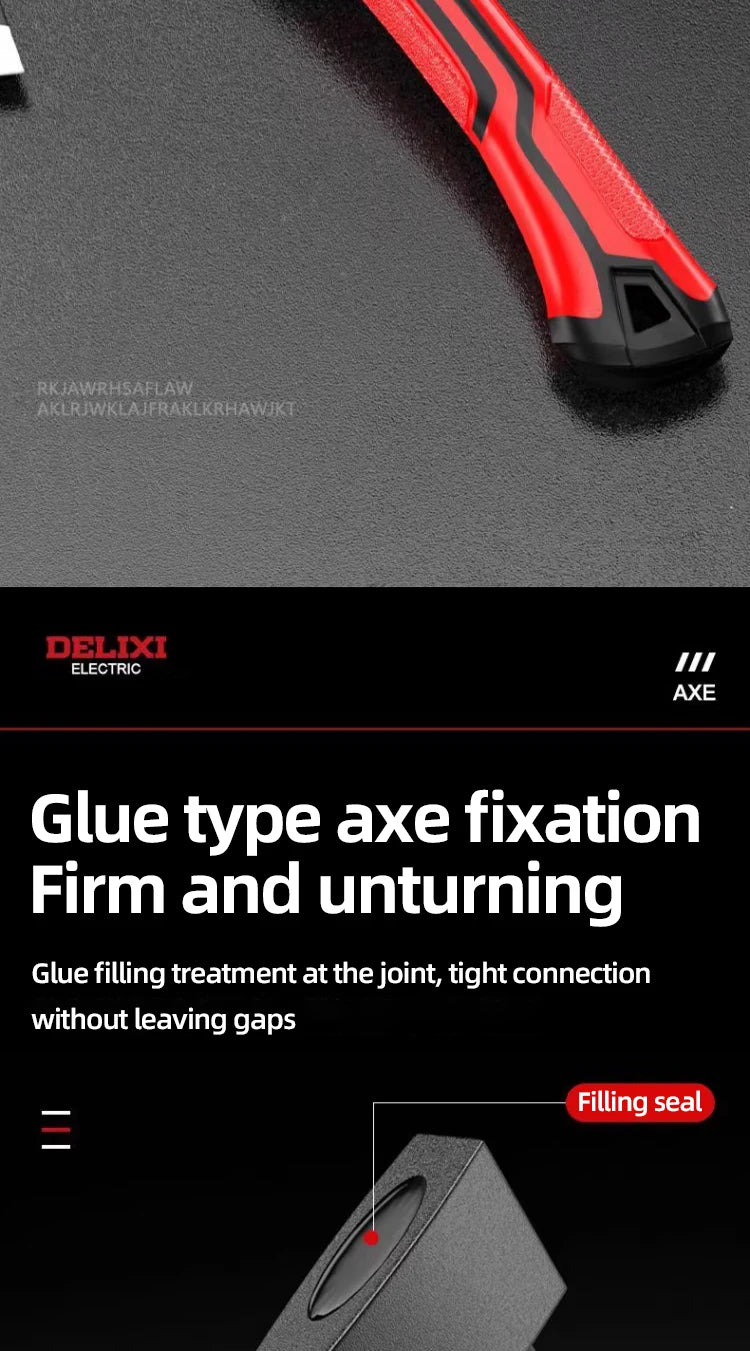 15-inch chopping axe with blade cover, chopping hammer, log axe, outdoor axe, forged carbon steel hand tool non-slip handle.