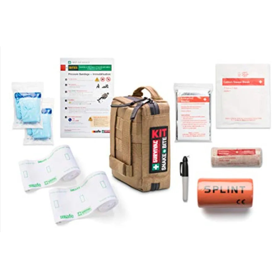Snake Bite Kits Emergency Bag Military First Aid Kits Medical Bag for Outdoor Adventure Disaster Hiking Travling in Black with