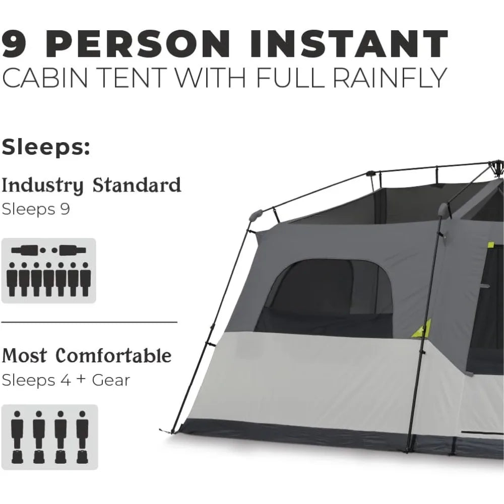 Instant Cabin Tents Person Family Cabin Multi Room Pop Up Tents Car Camping | Included Storage Pockets for Camping Accessories