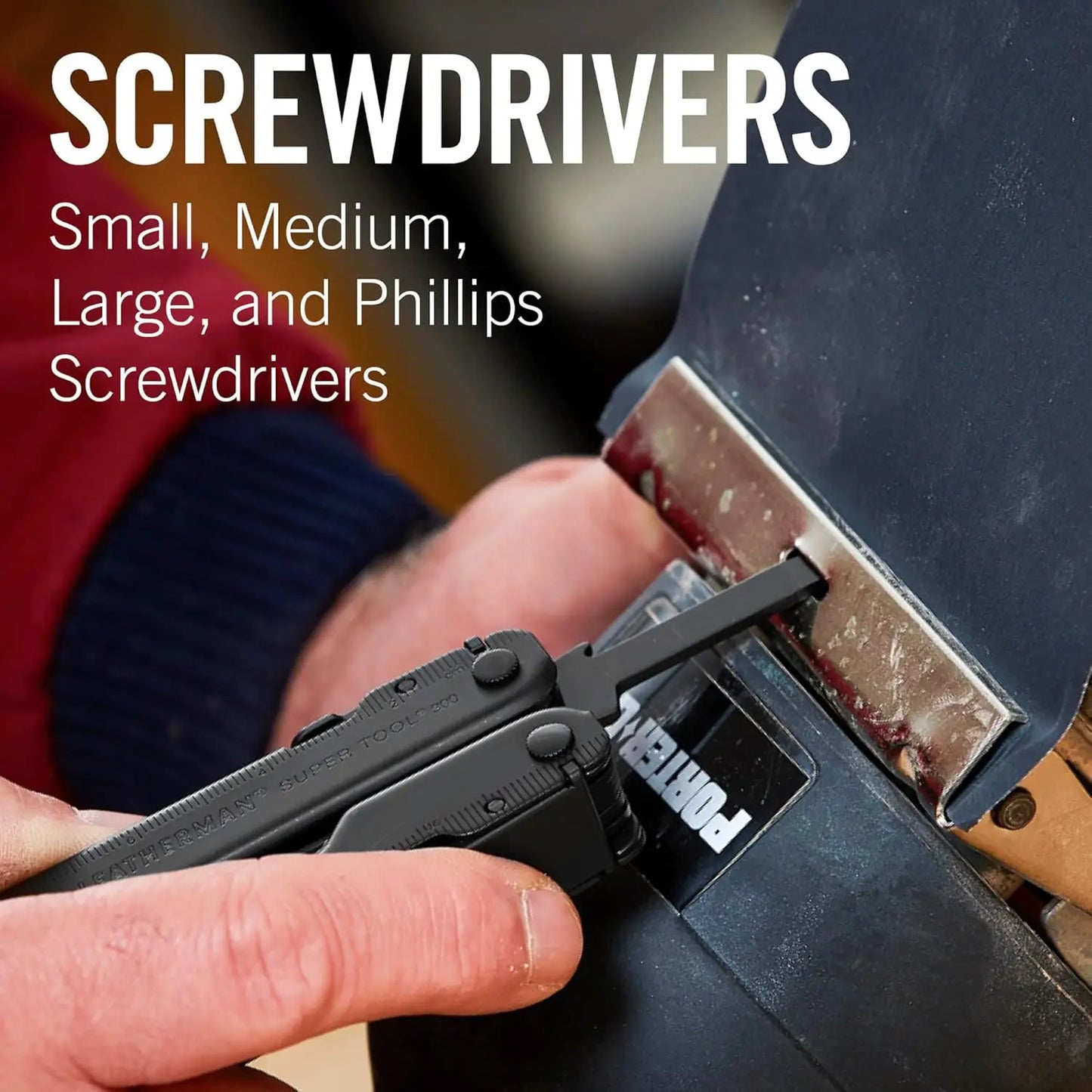 Super Tool 300 Multitool with Premium Replaceable Wire Cutters and Saw, Black