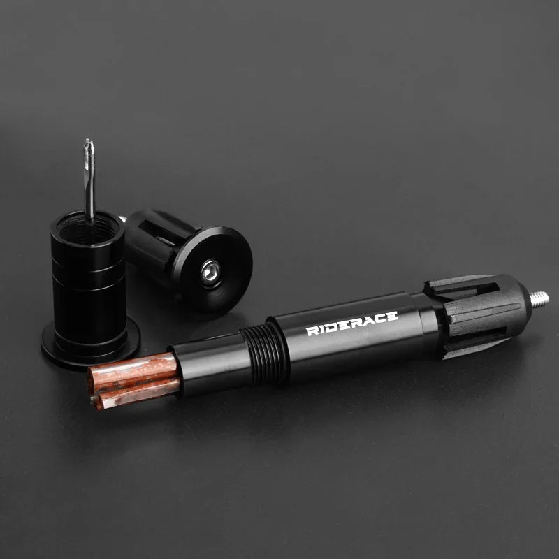 Bicycle Tubeless Tyre Fast Repair Kit With Handlebar Plugs Hidden Tool MTB Bike Tire Punctur Sealant Rubber Stripe Drill Tool
