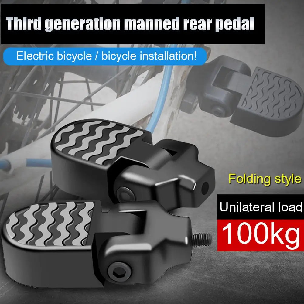Electric Mountain Bicycle Folding Footrest Bike Rear Pedals Strong Load Capacity Foot Pegs Rear Pedals Cycling Accessories