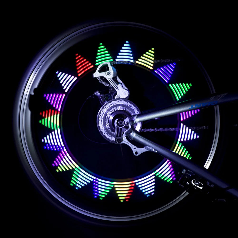 14 RGB LED Bicycle Wheel Signal Tire Spoke Light Mountain Road Bike Warning Lamp