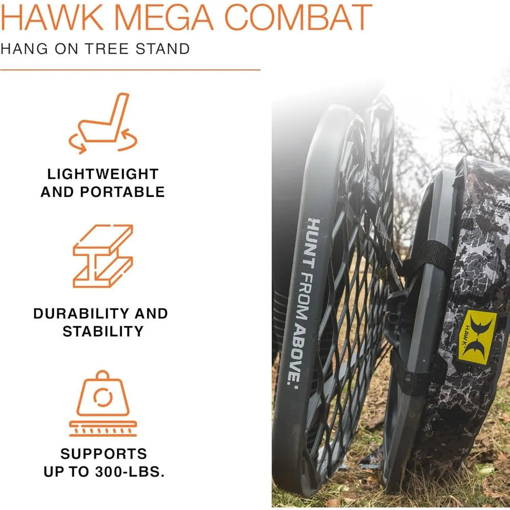 Adjustable Deer Hunting Tree Stand by Hawk Steel for Game Hang-On