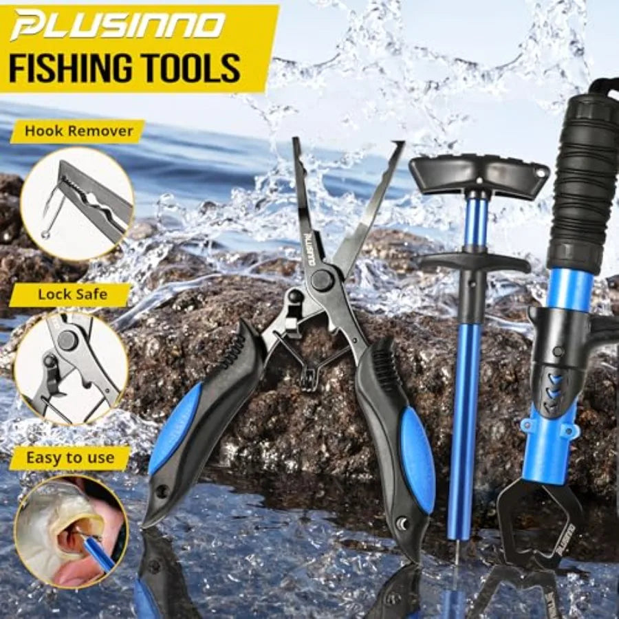 Fishing Backpack with Rod Holders Tackle Box 42L Large Water-resistant Fishing Tackle Bag Store Fishing Gear