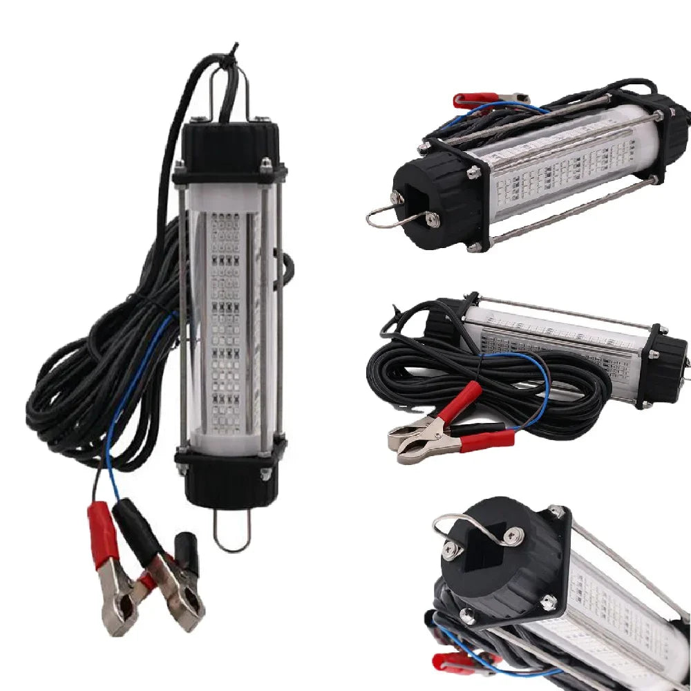 12V 120W LED Bait Submersible Fishing Waterproof High-Power Fish Underwater White Lure Light Night Fishing Finder