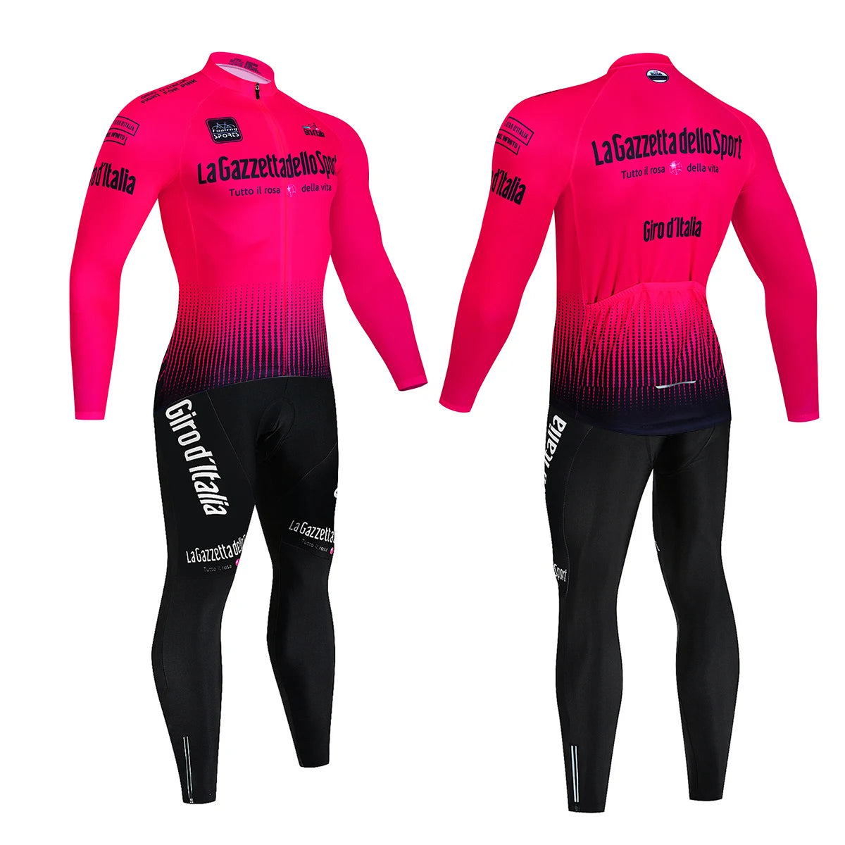 Tour De Italy D'ITALIA Cycling Clothes Men's Blouse Uniform Costume Bike Fleece Jersey Sports Set Pants Man Bicycle Clothing Bib